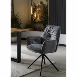 Stuhl, Höhe: 90 cm, grau/schwarz
