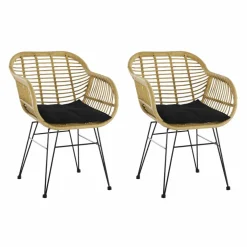 Stuhl, Höhe: 80 cm, natur/schwarz, 2 stk