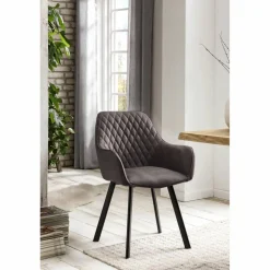 Stuhl, Höhe: 84 cm, taupe/schwarz, 2 stk