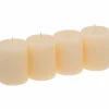 Stumpenkerze, creme, Raureif, 4 Stück