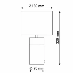 Tischleuchte »BORDO«, BxL: 180 x 180 mm, ohne Leuchtmittel