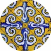 Tischset »Bella«, rund, Kunstleder, gelb/blau