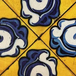 Tischset »Bella«, rund, Kunstleder, gelb/blau