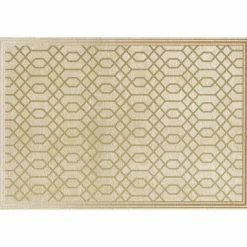 Tischset »Elly«, rechteckig, Kunstleder, beige/goldfarben