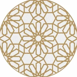 Tischset »Fleur«, rund, Kunstleder, beige/goldfarben