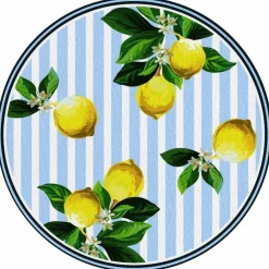 Tischset »Fortuna«, rund, Kunstleder, blau/weiß/gelb