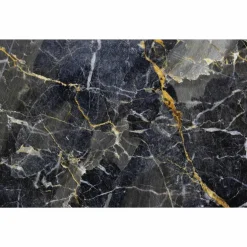Tischset »Kima«, rechteckig, Kunstleder, grau/weiß/goldfarben
