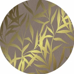 Tischset »Kya«, rund, Kunstleder, beige/goldfarben