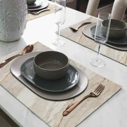 Tischset »Mia«, rechteckig, Kunstleder, beige