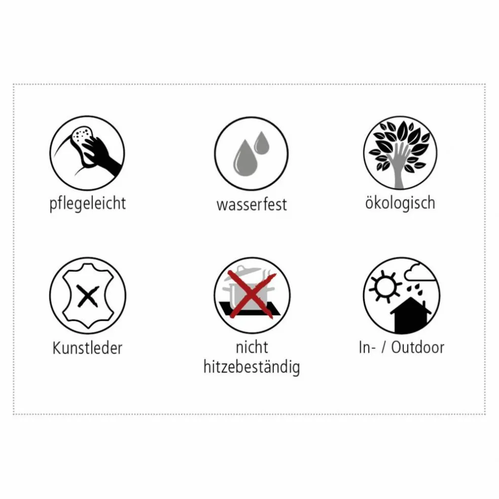 Tischset »Muna«, rechteckig, Kunstleder, weiß/schwarz