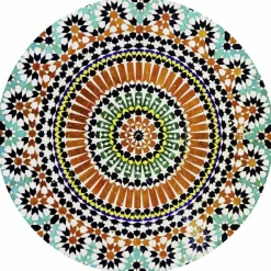 Tischset »Singa«, rund, Kunstleder, tuerkis/orange/gelb