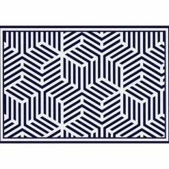 Tischset »Svenson«, rechteckig, Kunstleder, blau/weiß