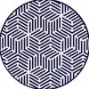 Tischset »Svenson«, rund, Kunstleder, blau/weiß