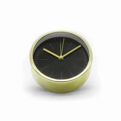 Tischuhr-Wecker, HxT: 11,2 x 4,2 cm, goldfarben/schwarz, ohne ink. Batterie