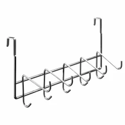 Türhängegarderobe, mit 5 Haken, glänzend, Stahl