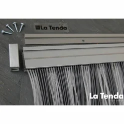Türvorhang, BxH: 90 cm x 210 cm, grau, Polyvinylchlorid/Aluminium