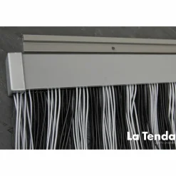Türvorhang, BxH: 90 cm x 210 cm, schwarz-grau, Polyvinylchlorid/Aluminium