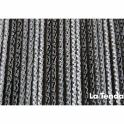 Türvorhang, BxH: 90 cm x 210 cm, schwarz/weiß/grau, Polyvinylchlorid/Aluminium