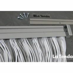 Türvorhang, BxH: 100 cm x 230 cm, transparent-weiß, Polyvinylchlorid/Aluminium