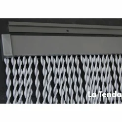 Türvorhang, BxH: 100 cm x 230 cm, weiß/grau, Polyvinylchlorid/Aluminium