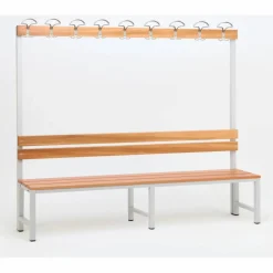 Umkleidebank, BxHxT: 30 x 170 x 200 cm, Stahl/Holz