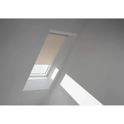 Verdunkelungsrollo sandbeige/weiß, Polyester