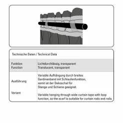 Verdunkelungsschal, Polyester, verdunkelnd, blickdicht, thermoregulierend