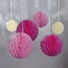 Wabenbälle, Papier, pink/rosa/beige