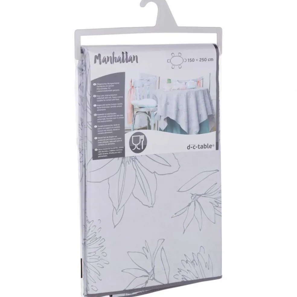 Wachstuchtischdecke »Manhattan«, BxL: 150 x 250 cm, Blumen, grau