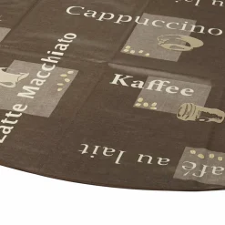 Wachstuchtischdecke »Manhattan«, Ø: 150 cm, Essen und Trinken/Schriftzug, braun