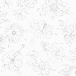 Wachstuchtischdecke »Manhattan«, BxL: 140 x 2000 cm, Blumen, weiß
