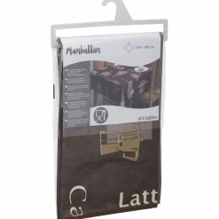 Wachstuchtischdecke »Manhattan«, BxL: 130 x 160 cm, Schriftzug/Essen und Trinken, braun