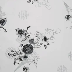 Wachstuchtischdecke »Manhattan«, BxL: 140 x 2000 cm, blumen/reisen/musik, silberfarben