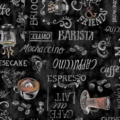 Wachstuchtischdecke »Manhattan«, BxL: 140 x 2000 cm, Schriftzug/Essen und Trinken, schwarz