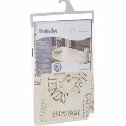 Wachstuchtischdecke »Manhattan«, BxL: 110 x 140 cm, Schriftzug/Essen und Trinken, beige
