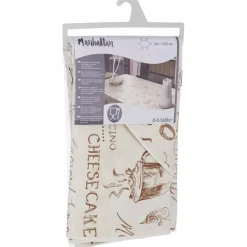 Wachstuchtischdecke »Manhattan«, BxL: 150 x 250 cm, Essen und Trinken/Schriftzug, beige