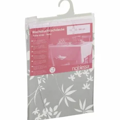 Wachstuchtischdecke »Noblessa©«, Ø: 140 cm, Blumen, grau