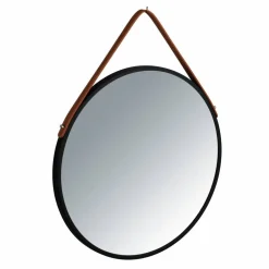Wandspiegel, Ø: 40 cm, schwarz, rund