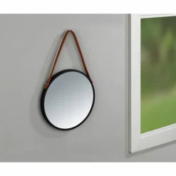 Wandspiegel, Ø: 30 cm, schwarz, rund
