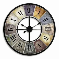 Wanduhr, HxT: 77 x 5 cm, mehrfarbig, ohne ink. Batterie