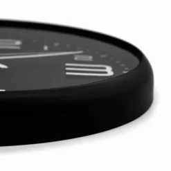 Wanduhr, HxT: 38,5 x 5 cm, schwarz, ohne ink. Batterie