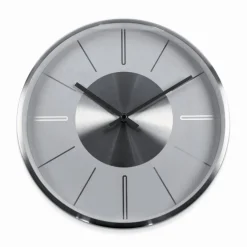 Wanduhr, HxT: 30 x 4 cm, silber, ohne ink. Batterie