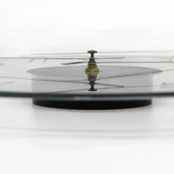 Wanduhr, HxT: 30 x 4 cm, transparent/schwarz, ohne ink. Batterie
