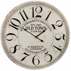 Wanduhr, MDF/Holzwerkstoff, beige