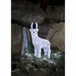 Weihnachtsfigur, Rentier, Höhe: 38 cm, netz, weiß