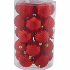 Weihnachtskugel, Ø: 7 cm, dunkelrot, 25 Stück