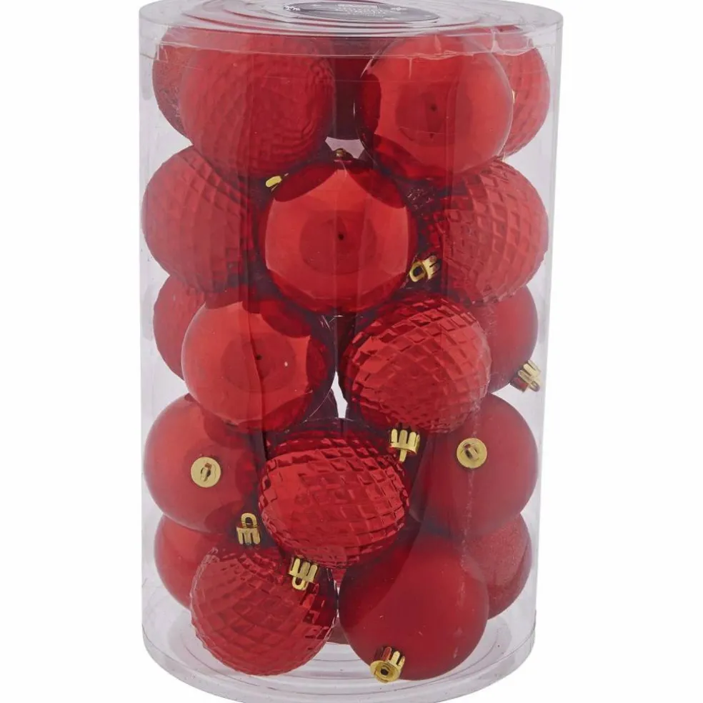 Weihnachtskugel, Ø: 7 cm, dunkelrot, 25 Stück