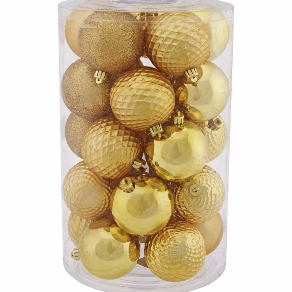 Weihnachtskugel, Ø: 7 cm, goldfarben, 25 Stück