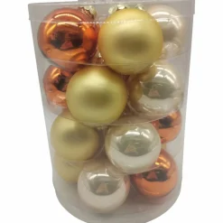 Weihnachtskugel »Cosy Christmas«, Ø: 7 cm, Uni, goldfarben/nougat/champagner, 8 Stück
