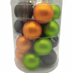 Weihnachtskugel »Cosy Forest«, Ø: 4,5 cm, Uni, gruen/orange/braun, 28 Stück